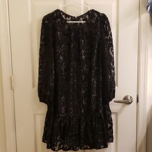 J.Crew flutter hem leopard burnout velvet dress